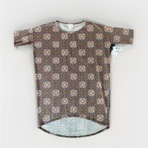 NWT Lularoe Irma Women’s Tunic Shirt Size XXS Multicolor Stretch Rich Geometric